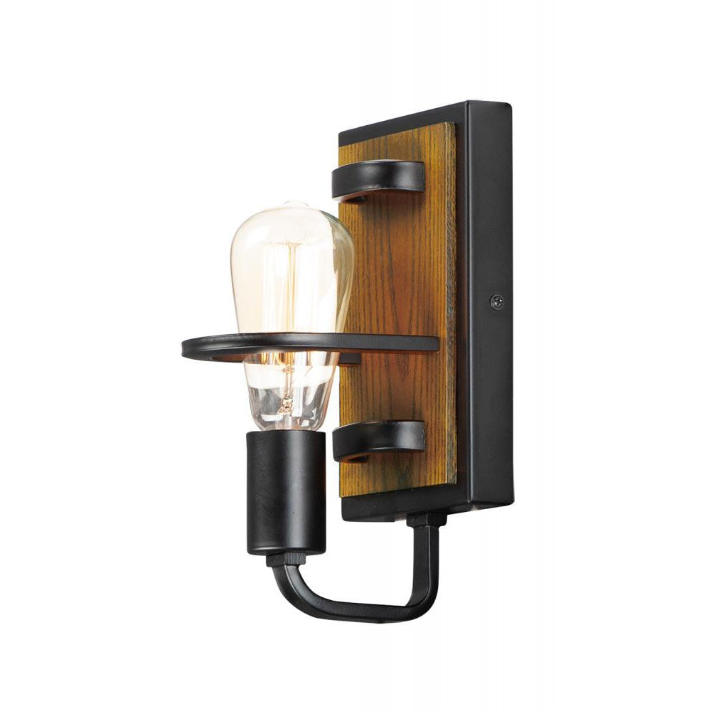 Maxim Lighting BLACK FOREST 10301BKASB Sconce Industrial - Black