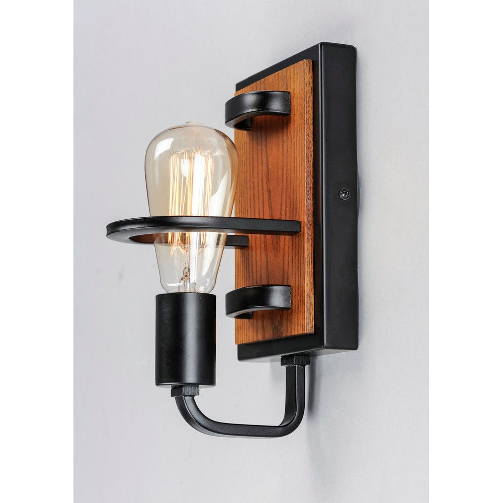 Maxim Lighting BLACK FOREST 10301BKASB Sconce Industrial - Black