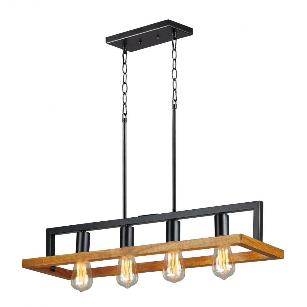 Black Forest 29.5 Inch Linear Pendant – Black / Ashbury