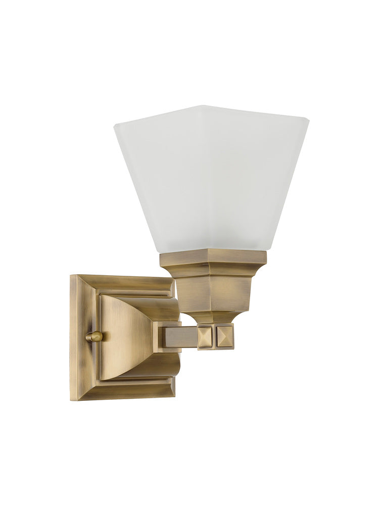 Livex Lighting MISSION 1031-01 Bathroom Fixture Traditional - Antique Brass