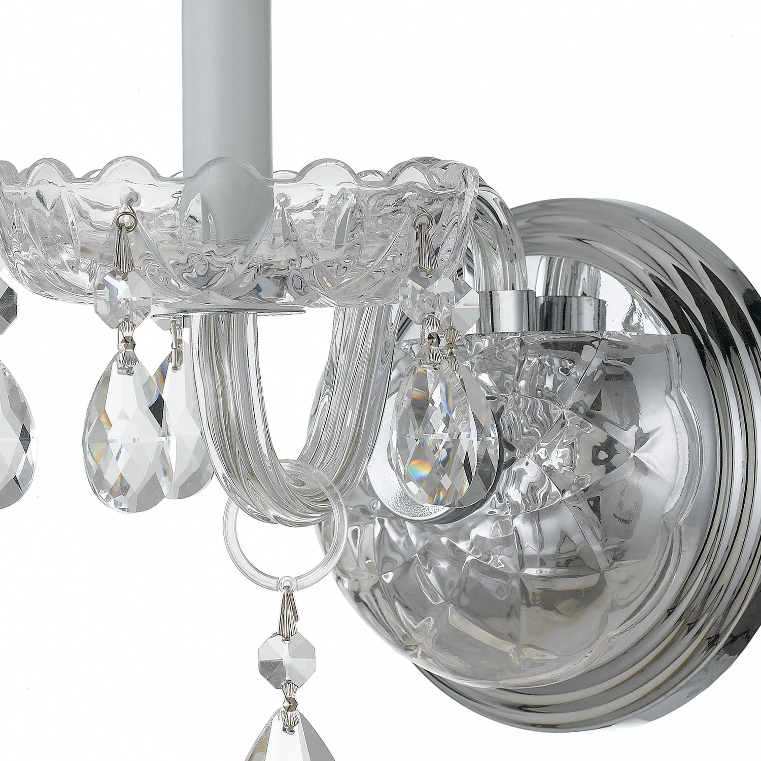 Crystorama Traditional Crystal 1031-CH-CL-MWP – 5 Inch – 1 Light – Sconce – Clear Crystal – Polished Chrome – Dry Rated