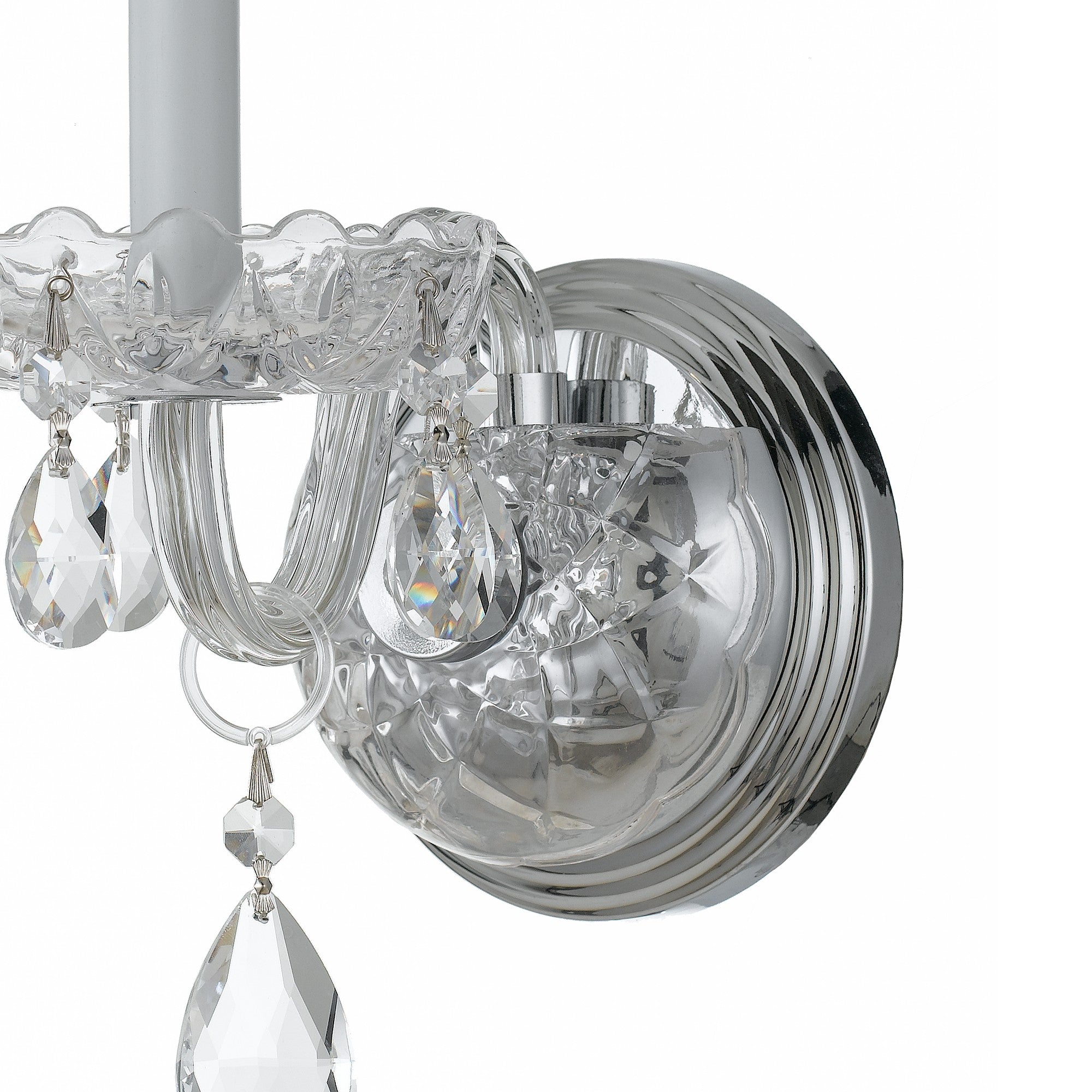 Crystorama Traditional Crystal 1031-CH-CL-S – 5 Inch – 1 Light – Sconce – Clear Crystal – Polished Chrome – Dry Rated