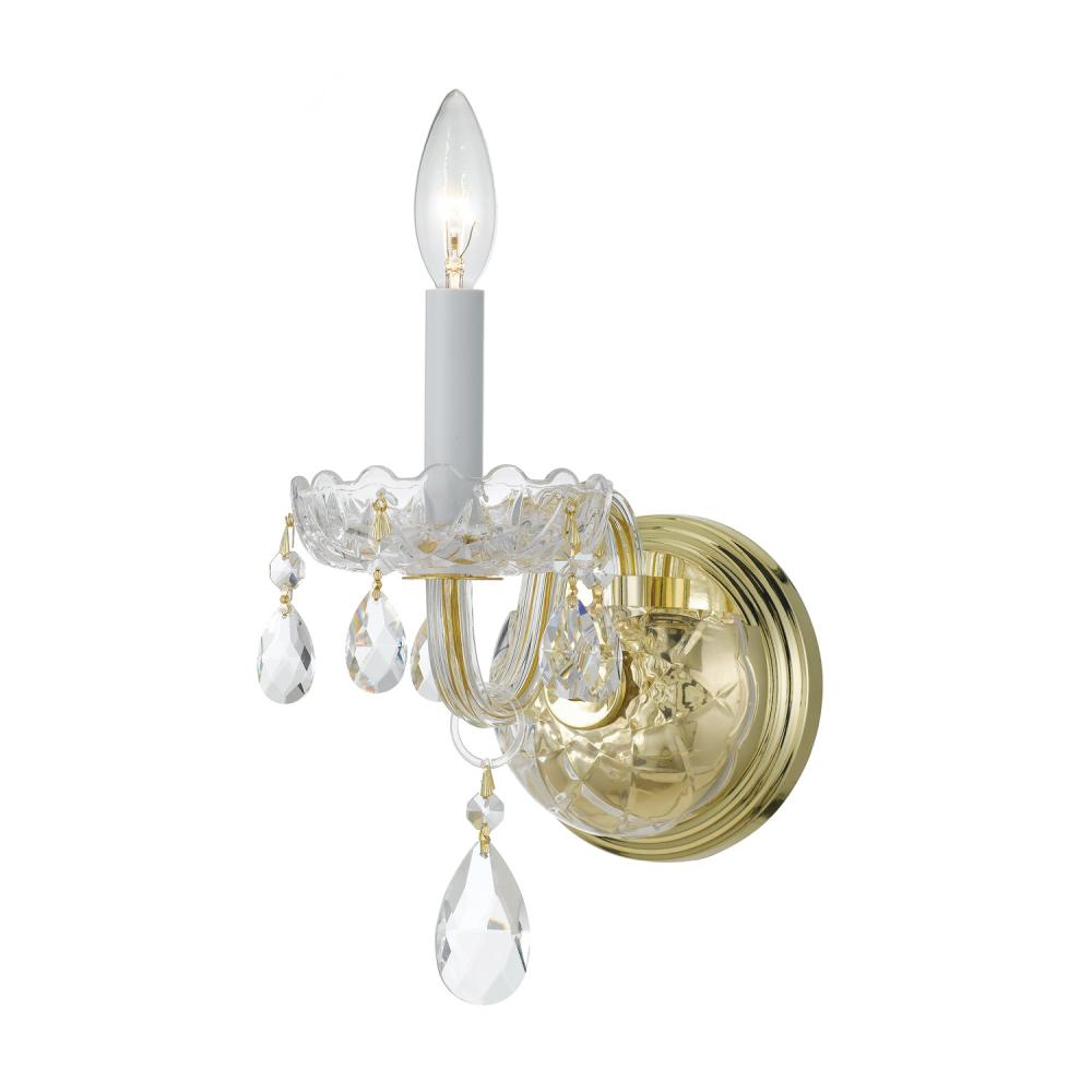 Crystorama TRADITIONAL CRYSTAL 1031-PB-CL-MWP Sconce Americana - Polished Brass