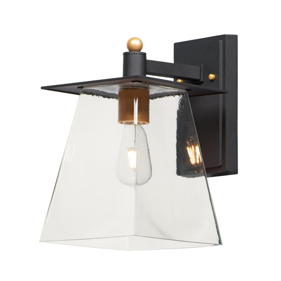 Maxim Lighting 10313CLBZGLD Chalet 8 Inch Outdoor Wall Lantern – Bronze / Gold