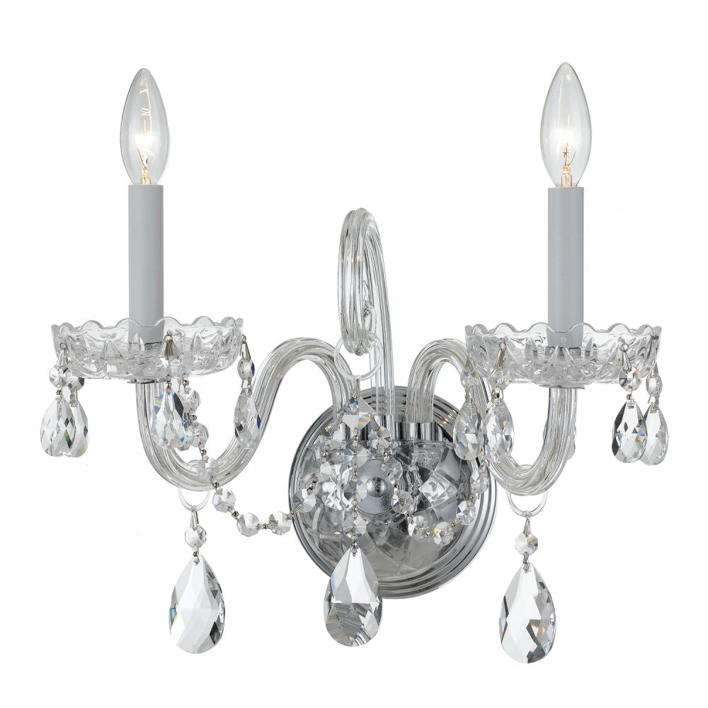 Crystorama TRADITIONAL CRYSTAL 1032-CH-CL-MWP Sconce Americana - Polished Chrome