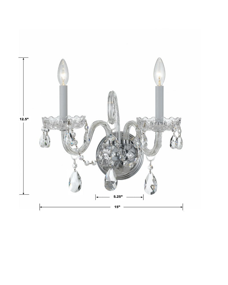 Crystorama TRADITIONAL CRYSTAL 1032-CH-CL-MWP Sconce Americana - Polished Chrome