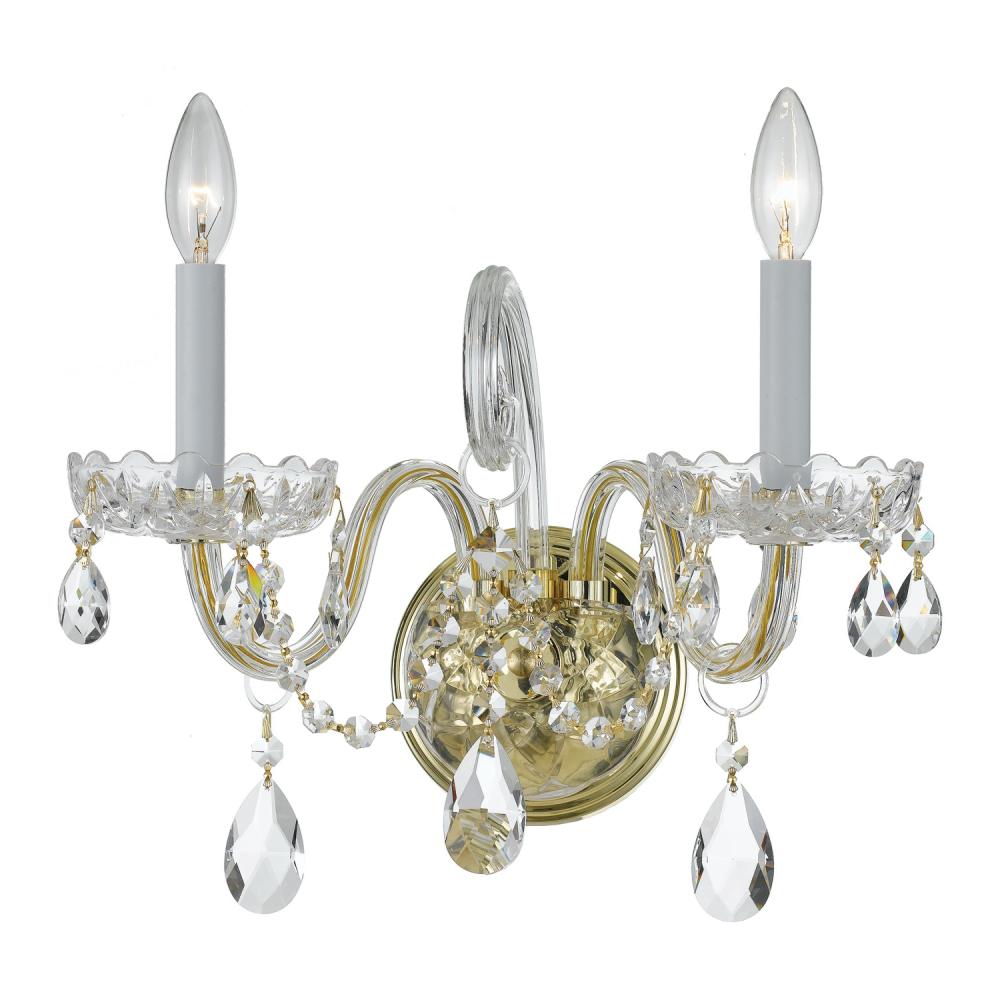 Crystorama TRADITIONAL CRYSTAL 1032-PB-CL-MWP Sconce Americana - Polished Brass