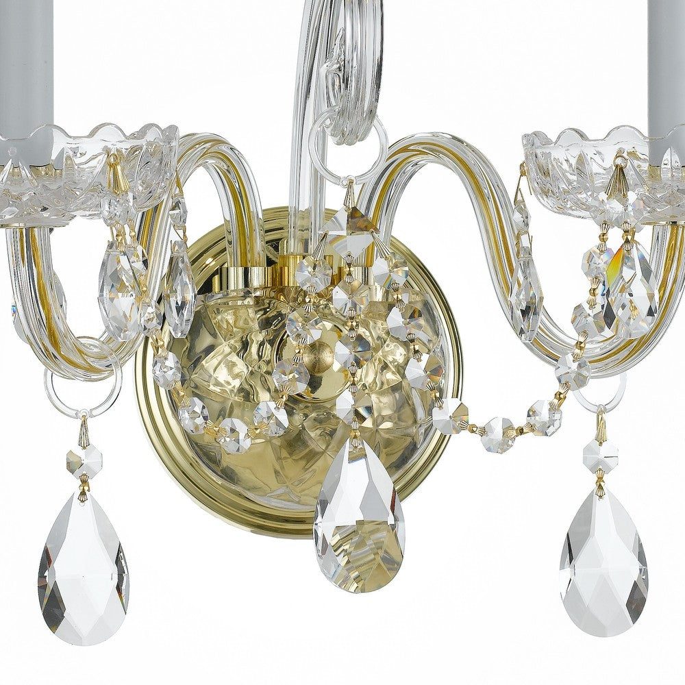 Crystorama TRADITIONAL CRYSTAL 1032-PB-CL-MWP Sconce Americana - Polished Brass