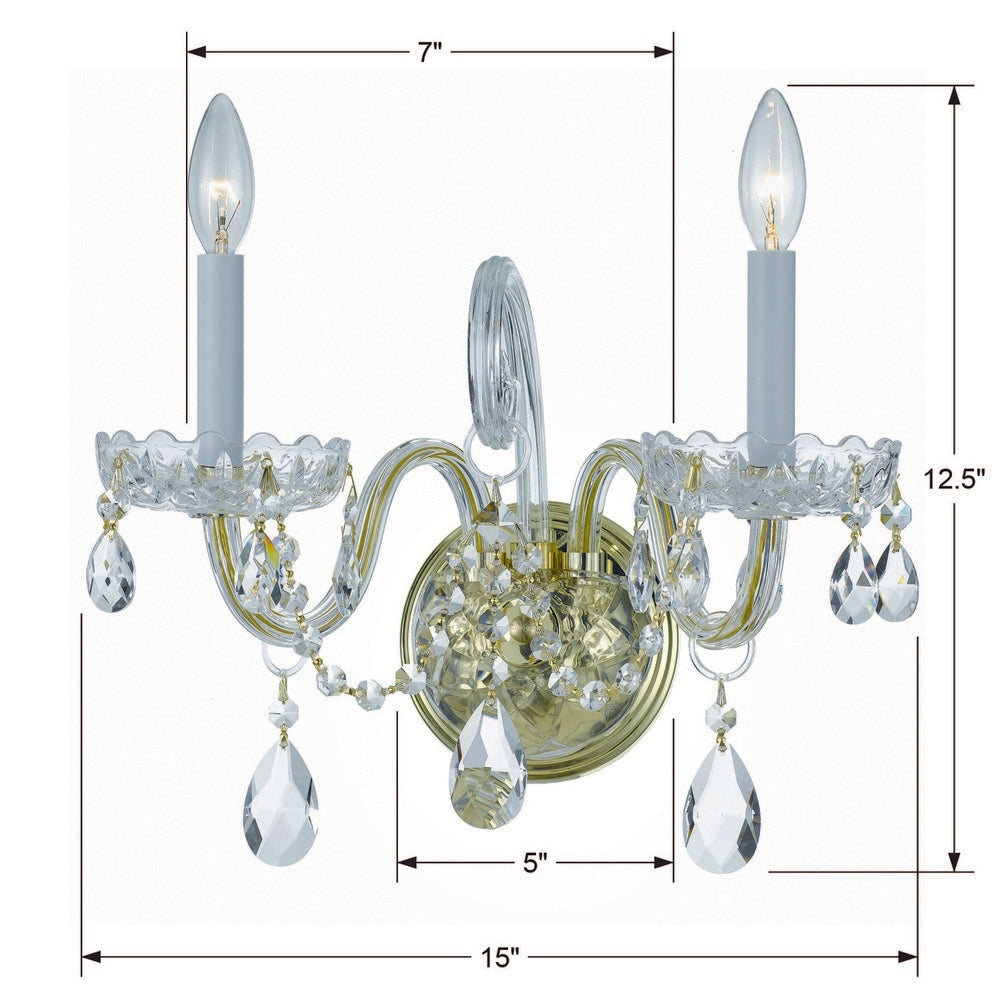 Crystorama TRADITIONAL CRYSTAL 1032-PB-CL-MWP Sconce Americana - Polished Brass