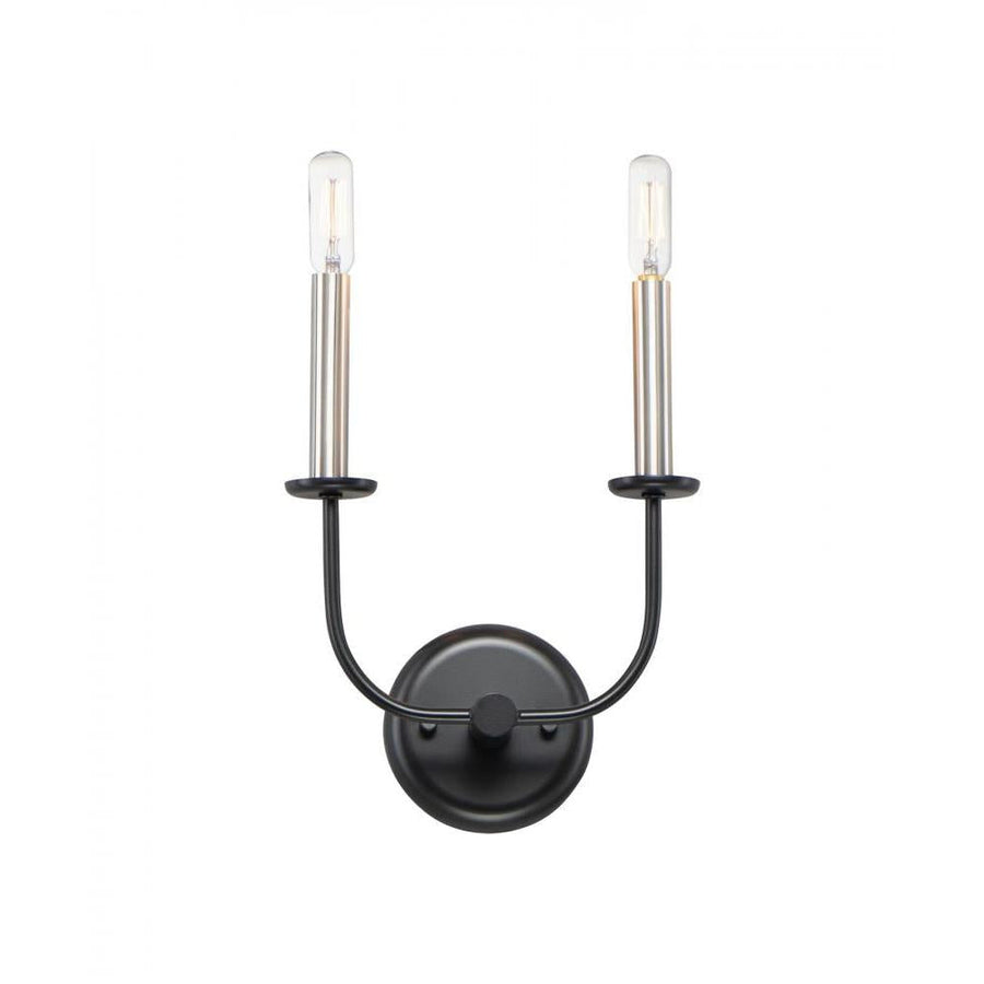 Maxim Lighting 10322BKSN Wesley 9 Wall Sconce - Black / Satin Nickel