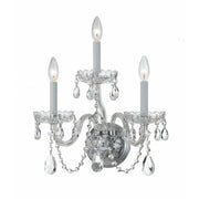 Crystorama Traditional Crystal 1033-CH-CL-MWP – 15 Inch – 3 Light – Sconce – Clear Crystal – Polished Chrome – Dry Rated
