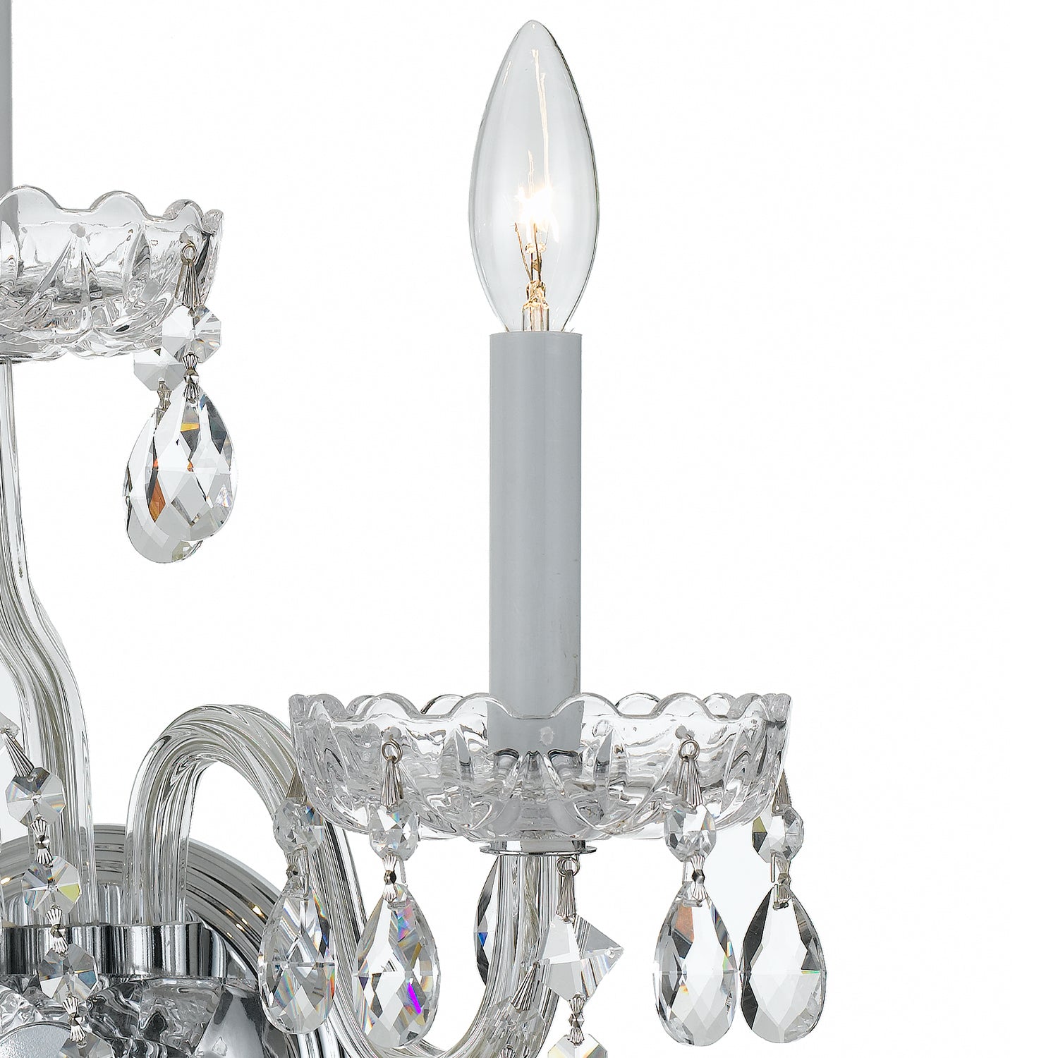 Crystorama Traditional Crystal 1033-CH-CL-MWP – 15 Inch – 3 Light – Sconce – Clear Crystal – Polished Chrome – Dry Rated