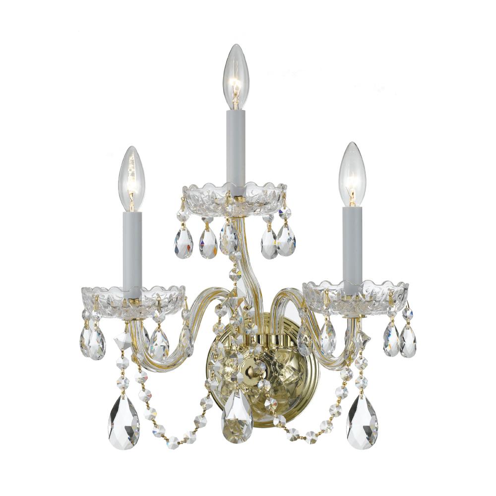 Crystorama TRADITIONAL CRYSTAL 1033-PB-CL-MWP Sconce Americana - Polished Brass