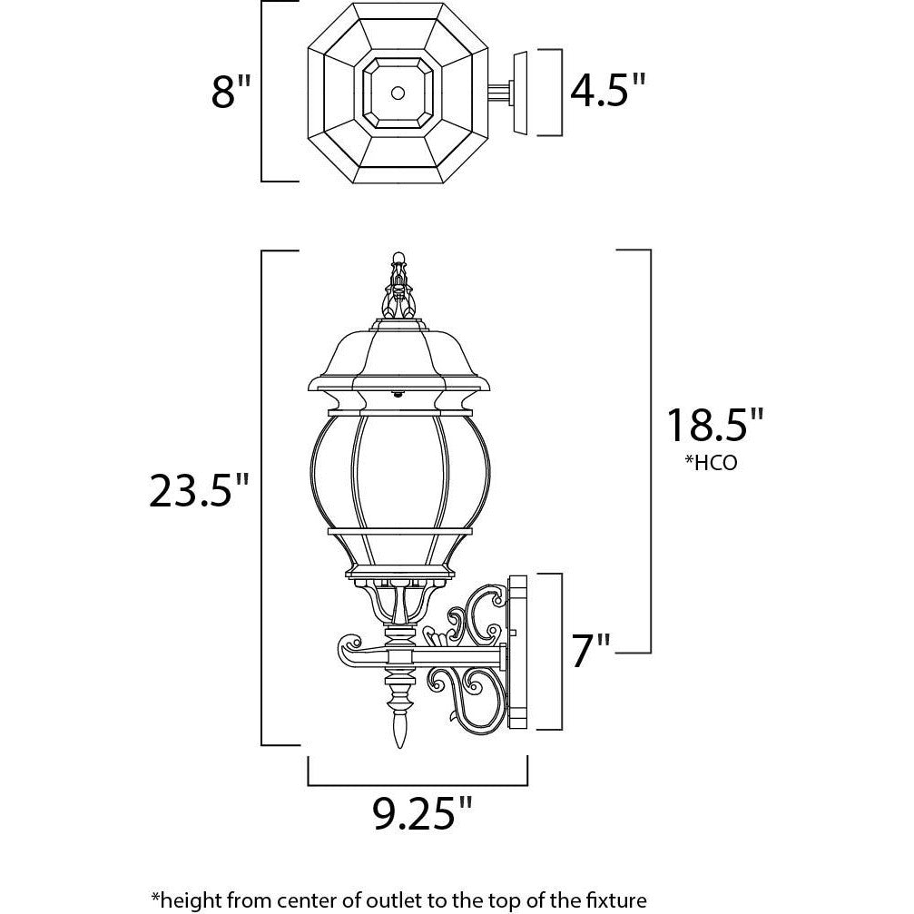 Maxim Lighting CROWN HILL 1033BK Exterior Traditional - Black