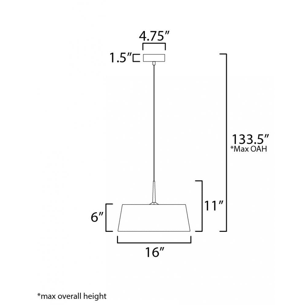 Maxim Lighting PARAMOUNT 10334WTBK Pendant - Black