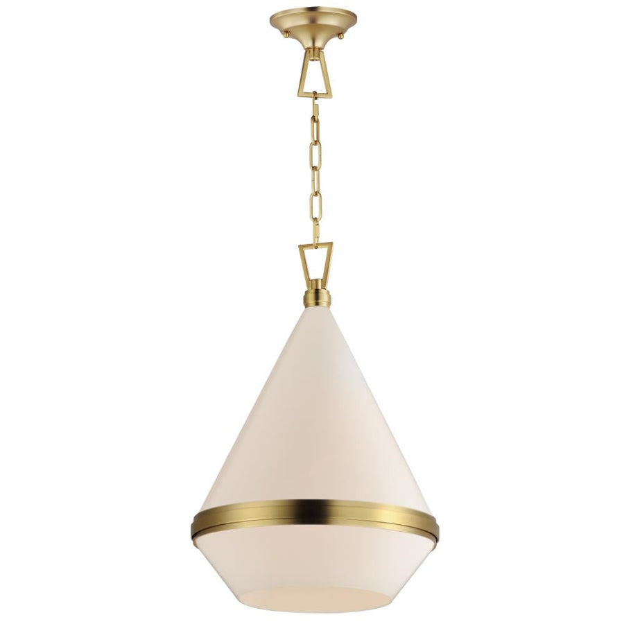 Maxim Lighting 10376WTSBR Giza 15.5 Inch Semi Flush Mount Light – Satin Brass