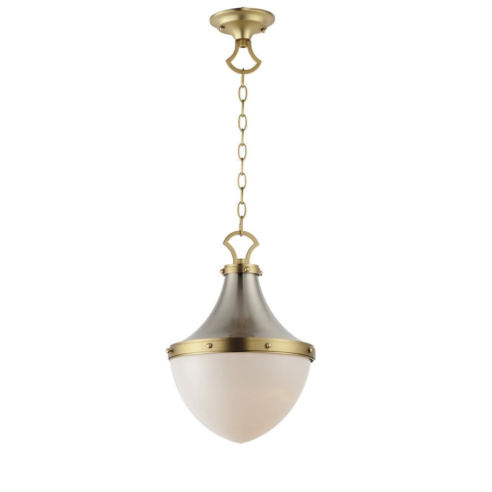 Conrad 12 Inch Semi Flush Mount Light – Satin Nickel / Satin Brass