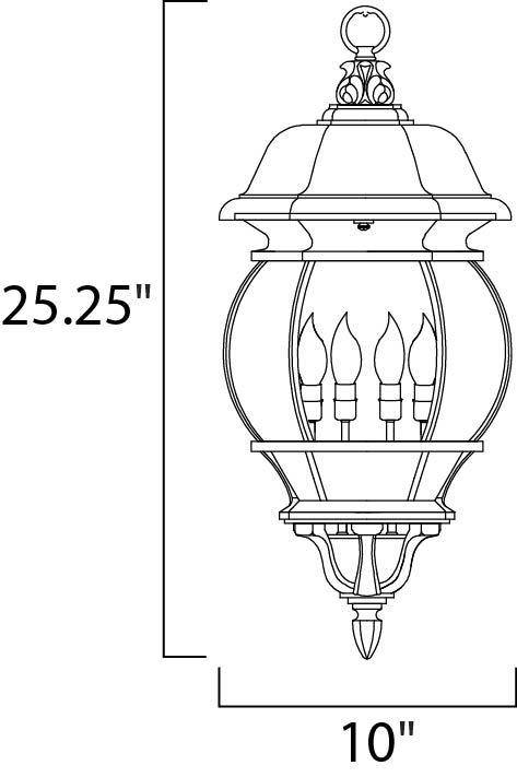 10 Inch Outdoor Hanging Lantern – Black