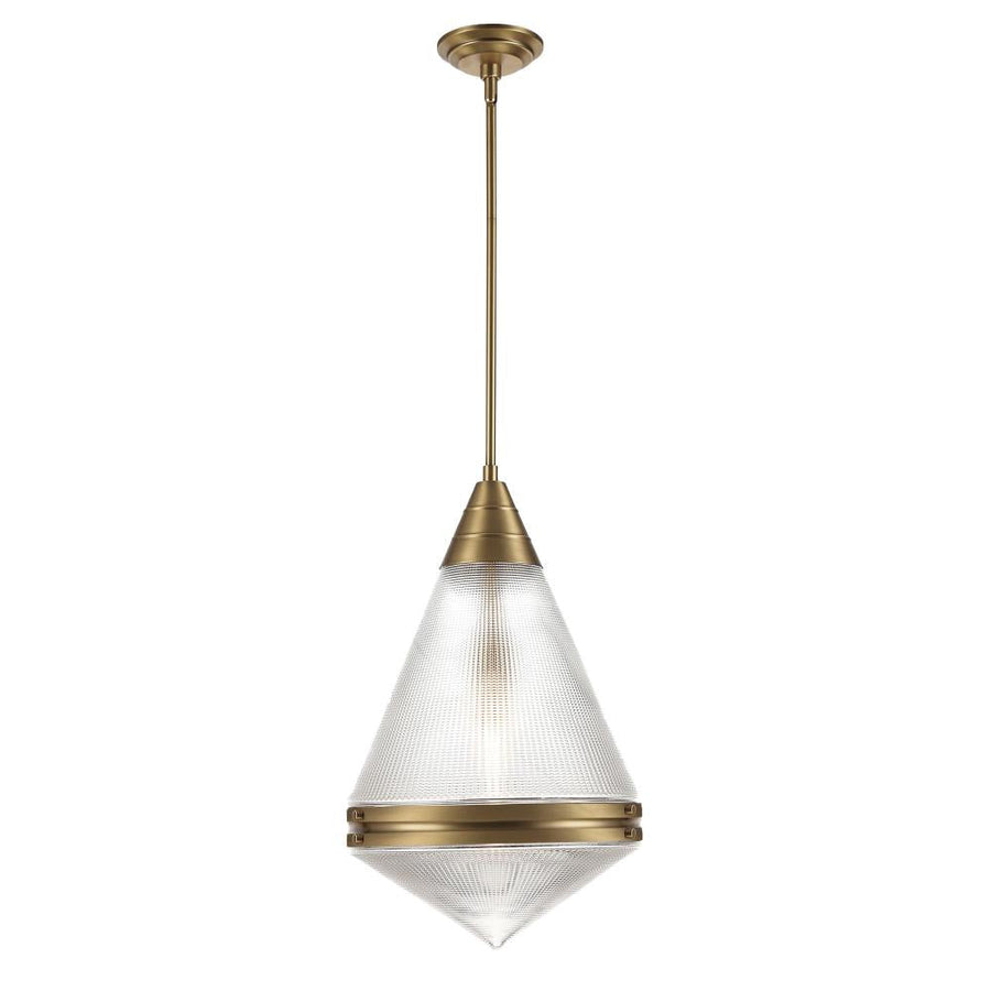 Maxim Lighting 10395PRNAB Hargreaves 13.5 Inch Semi Flush Mount Light – Natural Aged Brass