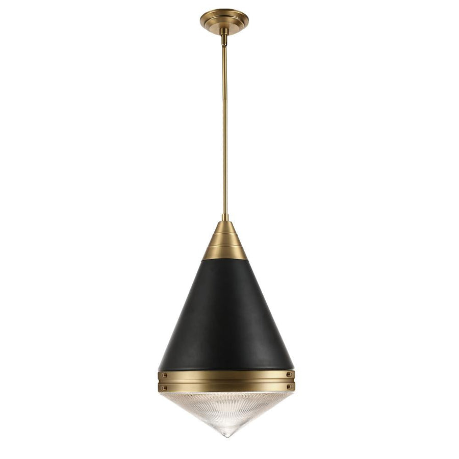 Maxim Lighting 10396PRBKNAB Hargreaves 13.5 Inch Semi Flush Mount Light – Black / Natural Aged Brass