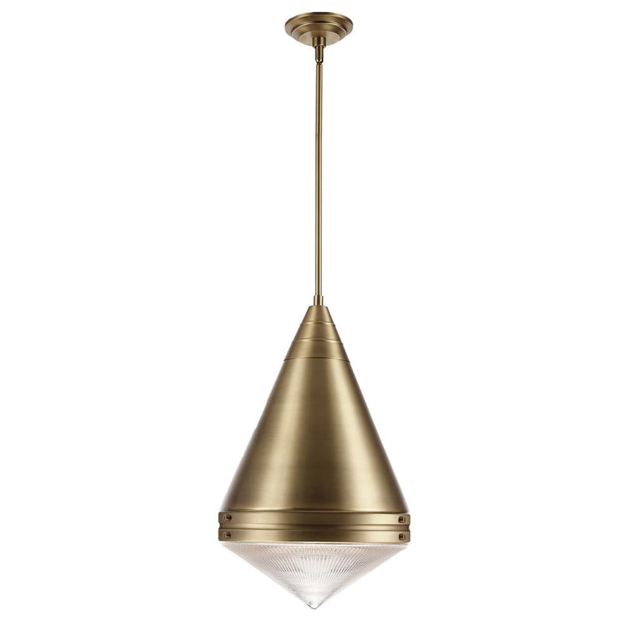 Maxim Lighting 10396PRNAB Hargreaves 13.5 Inch Semi Flush Mount Light – Natural Aged Brass