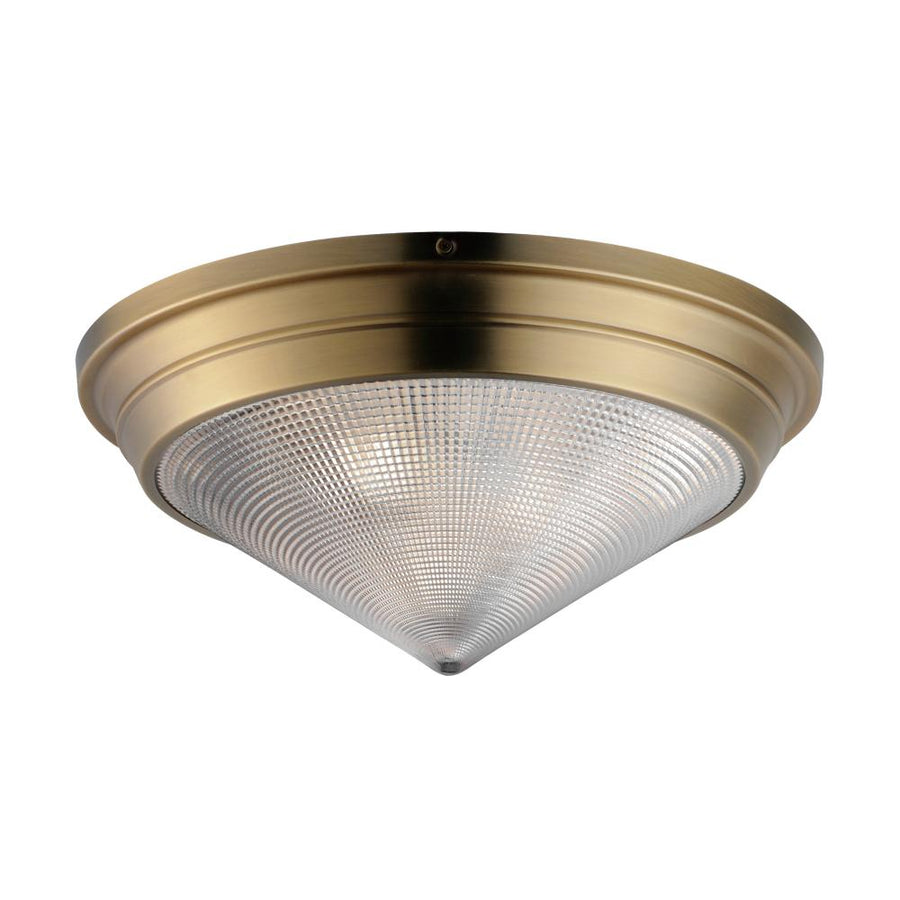 Maxim Lighting 10399PRNAB Hargreaves 16.5 Inch Flush Mount Light – Natural Aged Brass