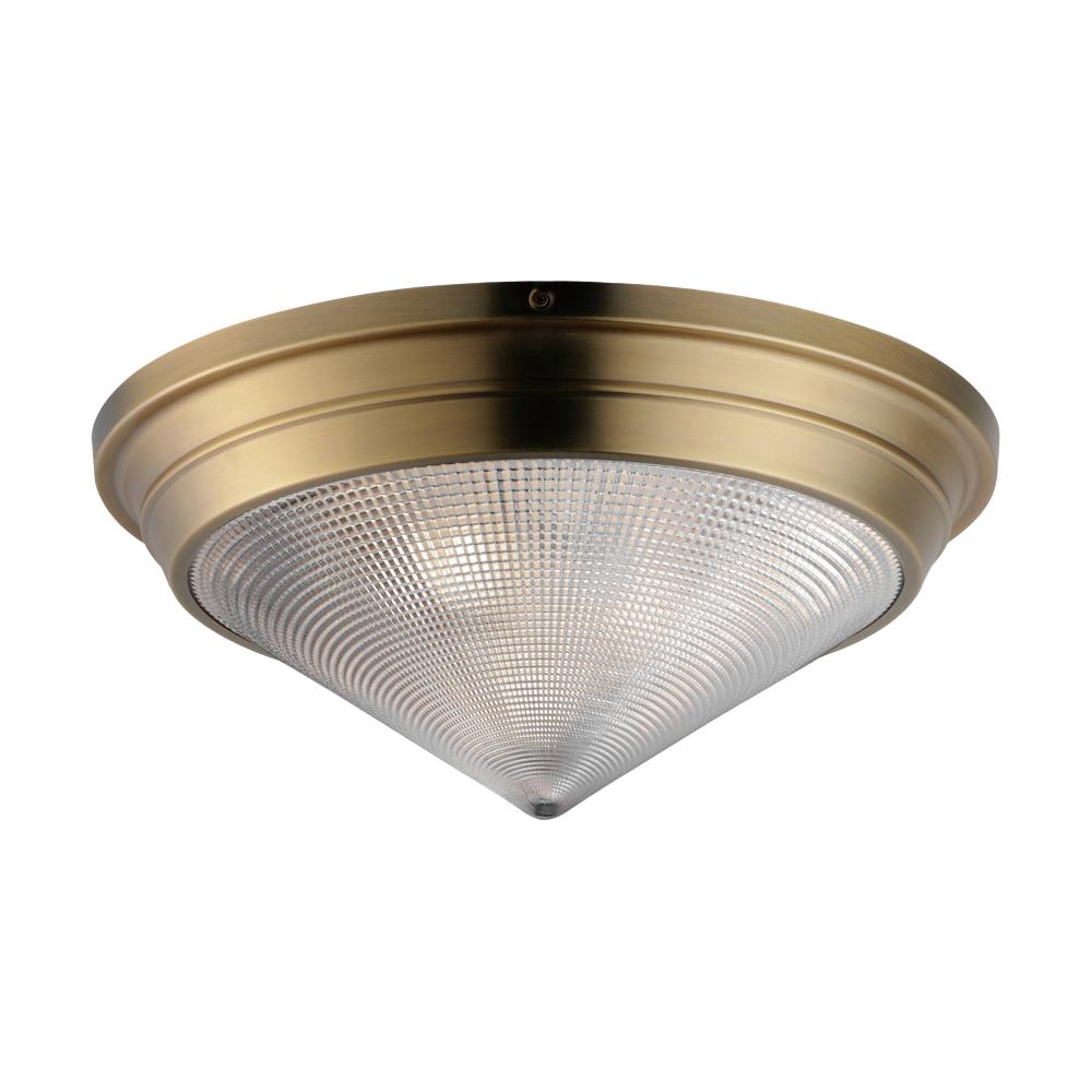 Hargreaves 16.5 Inch Flush Mount Light – Natural Aged Brass