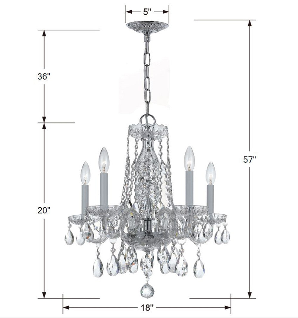 Crystorama Lighting 1061-CH-CL-SAQ Traditional Crystal Chandelier, UL Damp Rated, Polished Chrome