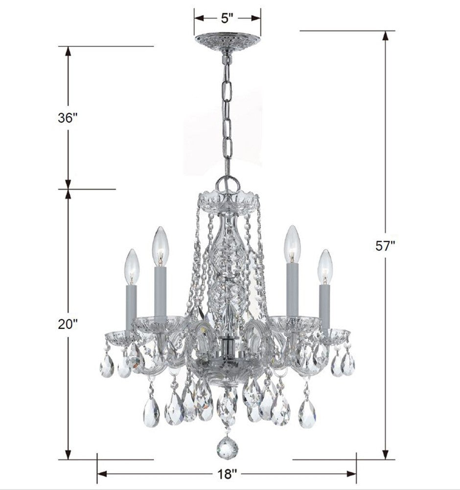 Crystorama TRADITIONAL CRYSTAL 1061-CH-CL-SAQ Mini Chandelier Americana - Polished Chrome