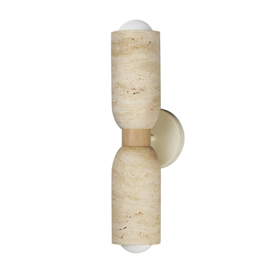 Maxim Lighting 10622TVOY Pompeii 5 Wall Sconce - Travertine / Oyster