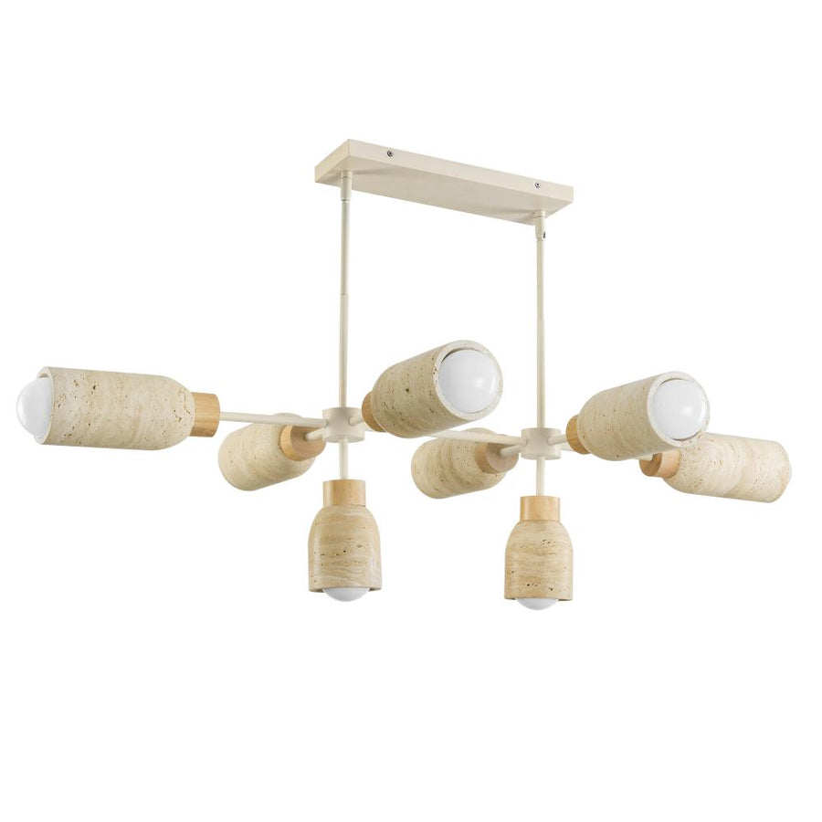 Maxim Lighting 10628TVOY Pompeii 49.5 Inch Linear Pendant – Travertine / Oyster