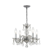 Crystorama Traditional Crystal 1064-CH-CL-I – 15 Inch – 4 Light – Chandelier – Clear Crystal – Polished Chrome – Damp Rated