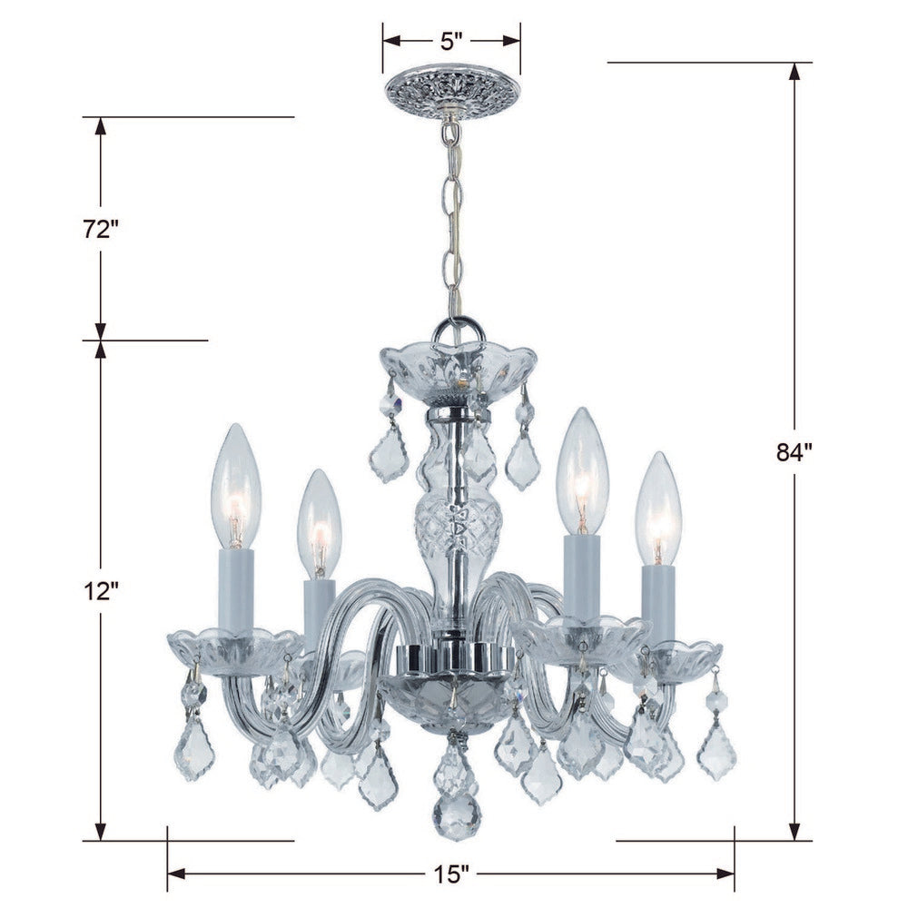 Crystorama TRADITIONAL CRYSTAL 1064-CH-CL-I Mini Chandelier Americana - Polished Chrome