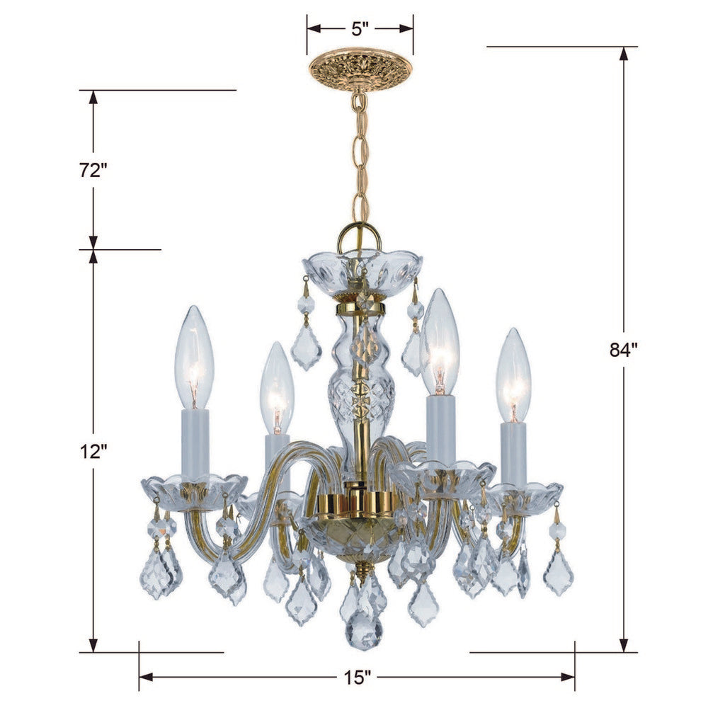 Crystorama TRADITIONAL CRYSTAL 1064-PB-CL-MWP Mini Chandelier Americana - Polished Brass