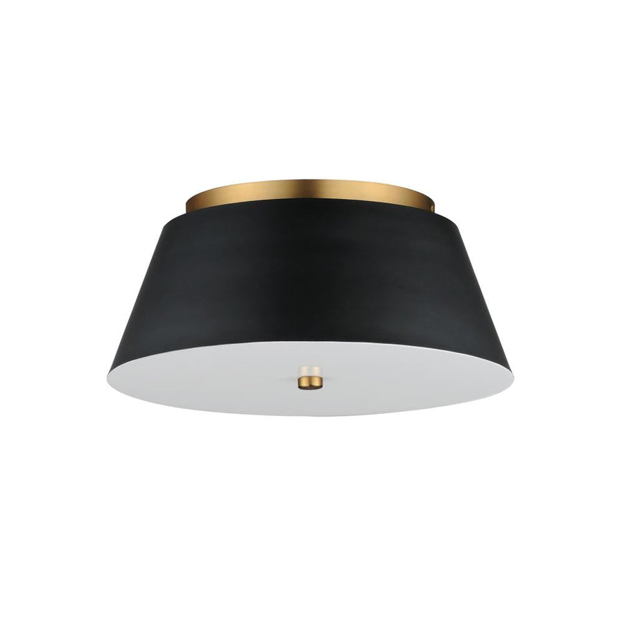 Maxim Lighting 10719WTBKNAB Miles 16 Inch Flush Mount Light – Black / Natural Aged Brass