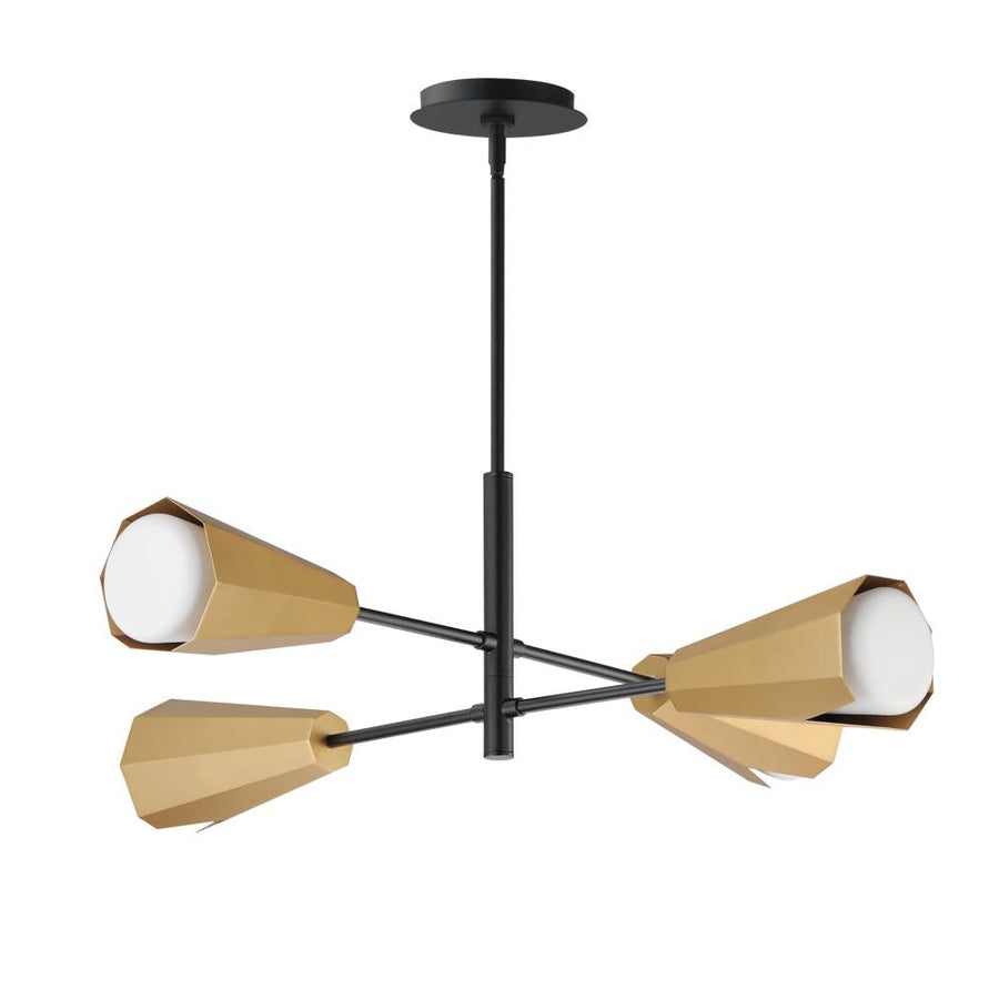 Rizzo 33 Inch Chandelier – Black / Antique Brass
