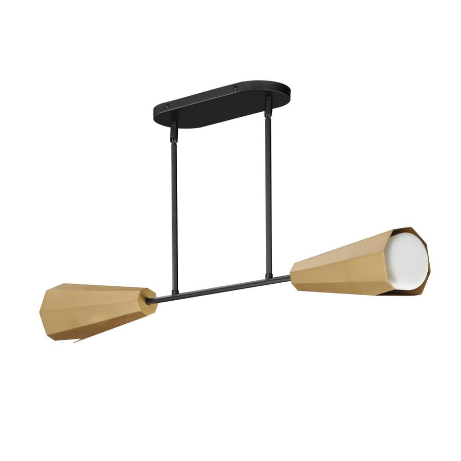 Maxim Lighting 10816SWBKAB Rizzo 5 Inch Linear Pendant – Black / Antique Brass