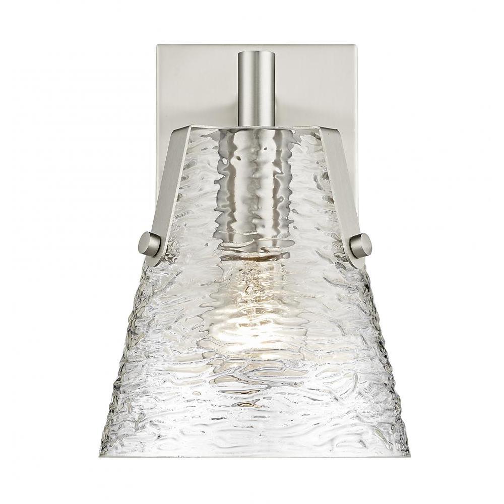 1 Light Wall Sconce-Clear Ribbed