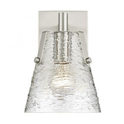 1 Light Wall Sconce-Clear Ribbed