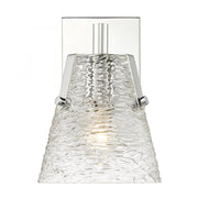 1 Light Wall Sconce-Clear Ribbed