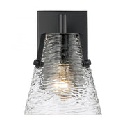 1 Light Wall Sconce-Clear Ribbed