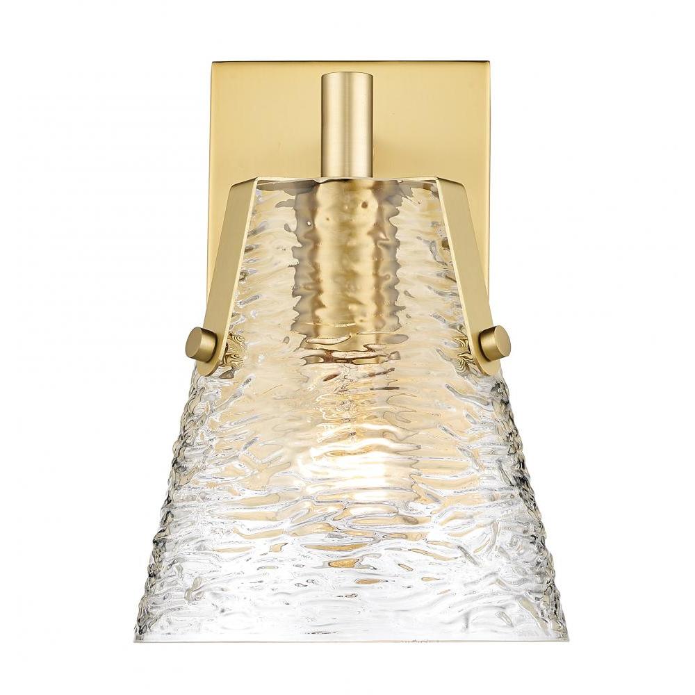 1 Light Wall Sconce-Clear Ribbed