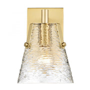 1 Light Wall Sconce-Clear Ribbed