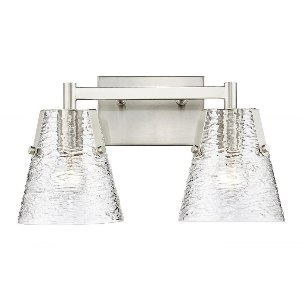 2 Light Vanity-Clear Ribbed