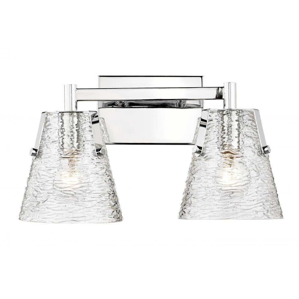 2 Light Vanity-Clear Ribbed