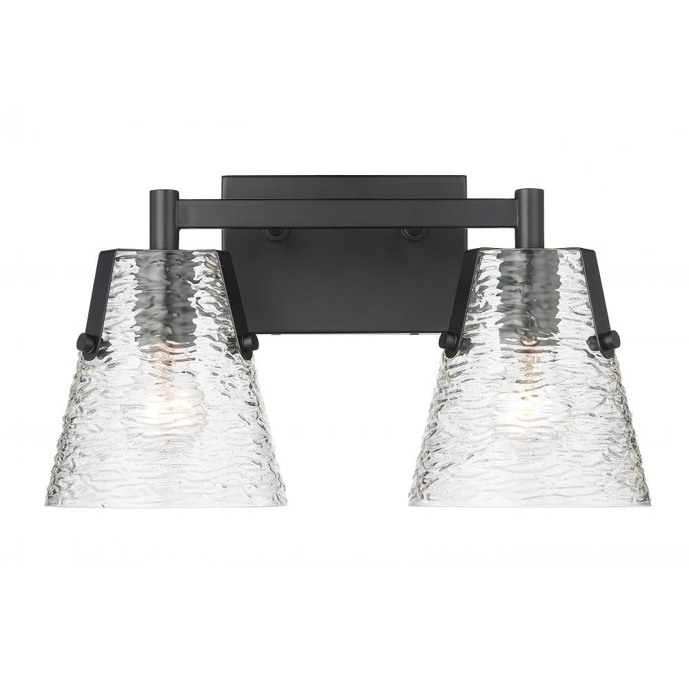 2 Light Vanity-Clear Ribbed