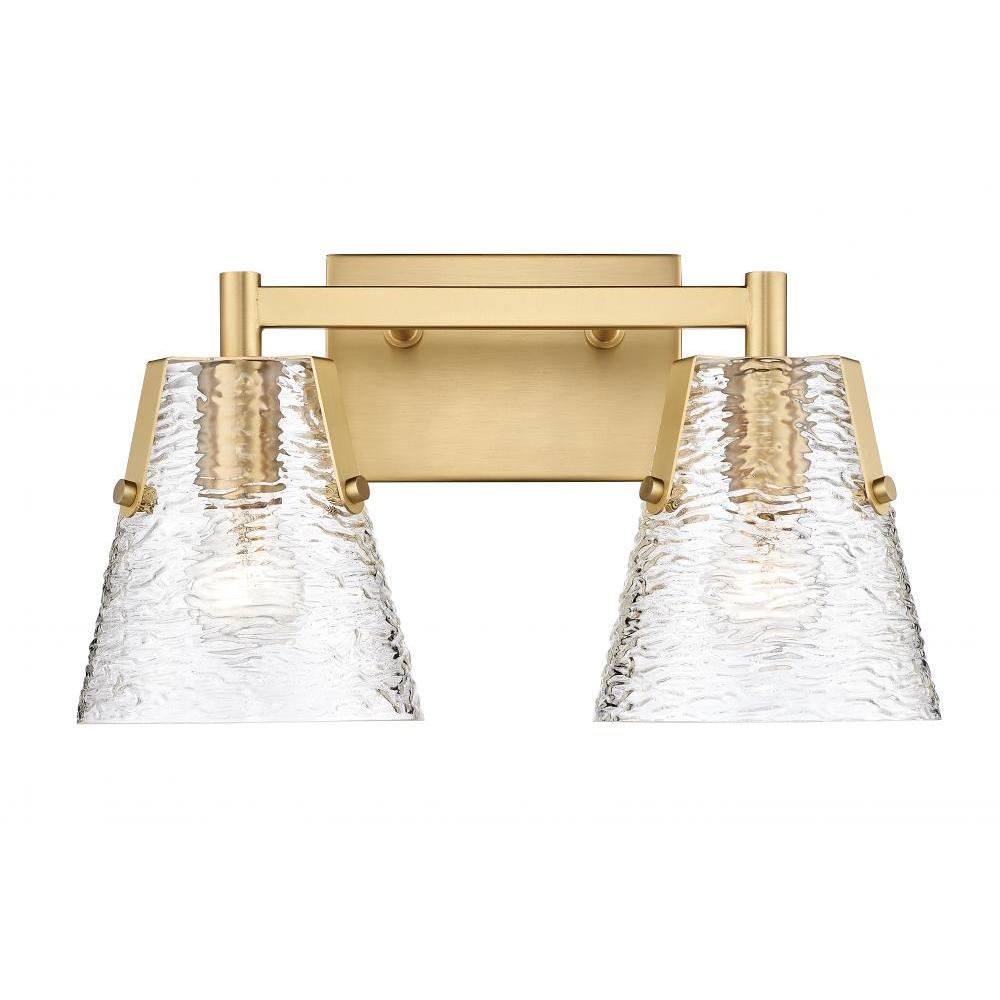 2 Light Vanity-Clear Ribbed