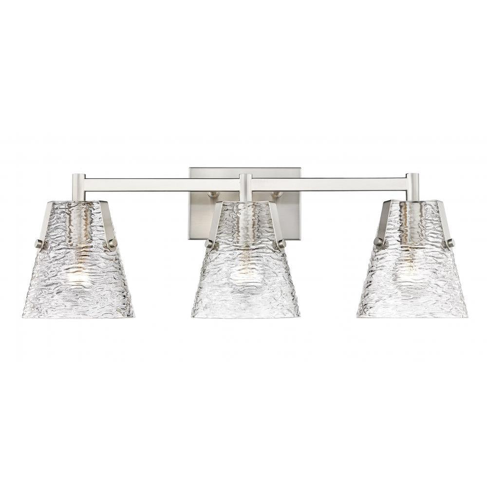 3 Light Vanity-Clear Ribbed