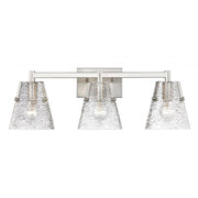 3 Light Vanity-Clear Ribbed