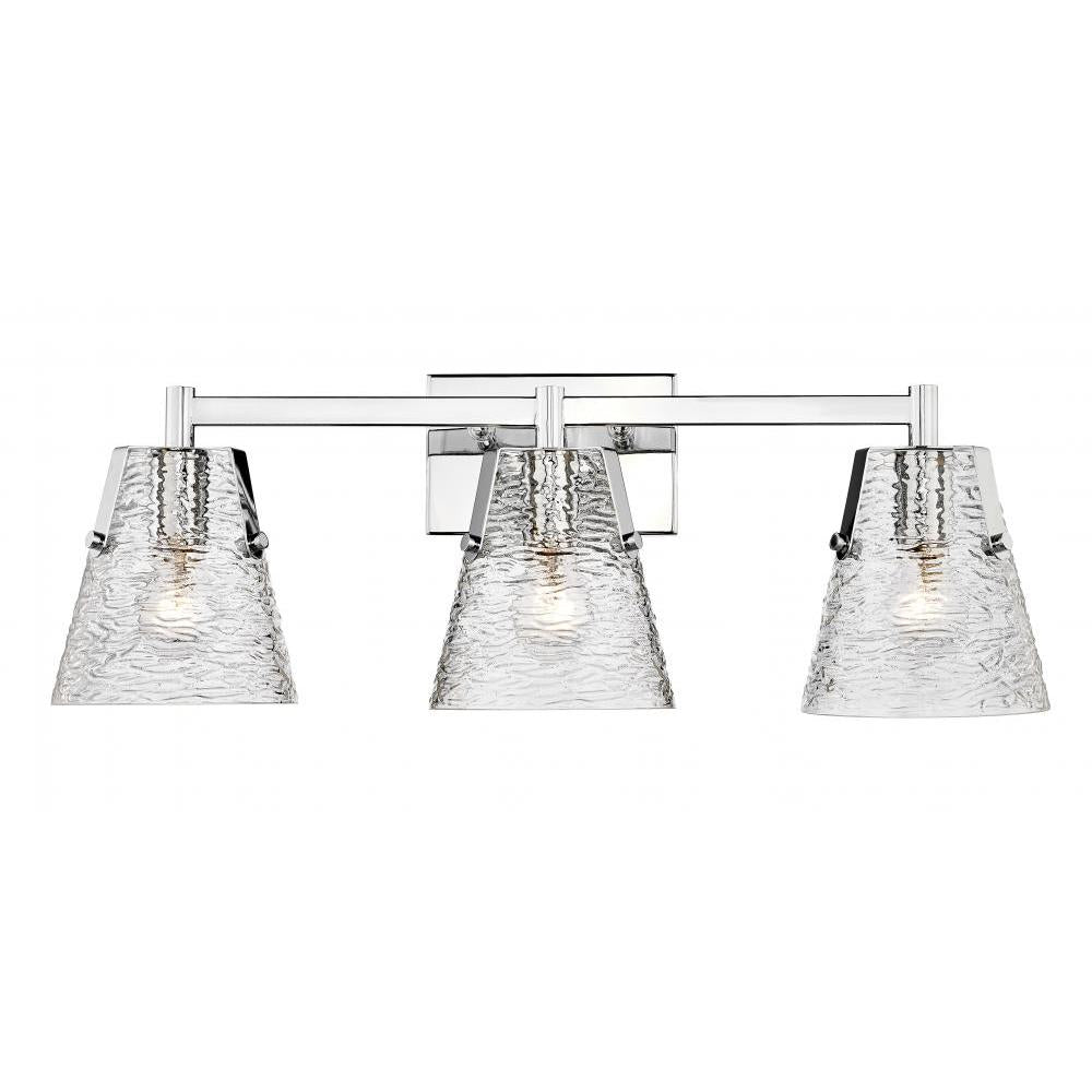 3 Light Vanity-Clear Ribbed